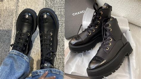 chanel brave combat boots|chanel boots with pearl heel.